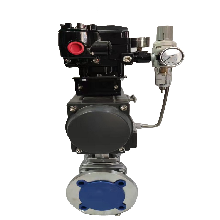 不锈钢气动衬氟调节切断球阀Q641F46   (2)