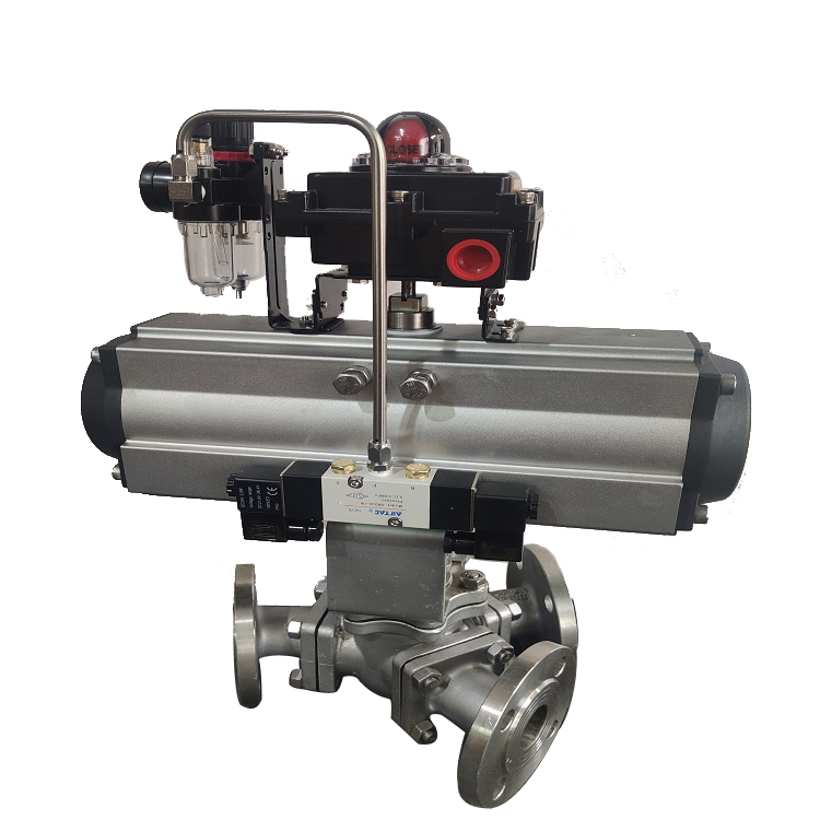 气动Y型三通球阀135°不锈钢阀