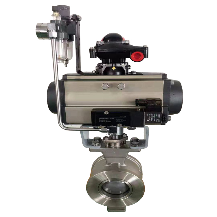 气动对夹V型球阀