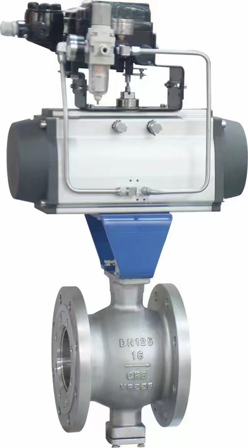 可调节气动V型不锈钢球阀QV647Y-16C