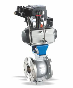 气动法兰式V型球阀