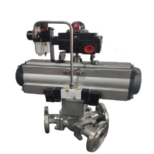 气动Y型三通球阀135°不锈钢阀