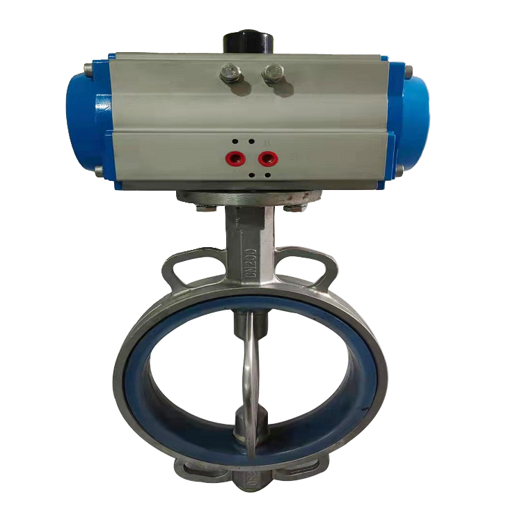 气动蝶阀D671X-16Q不锈钢对夹式阀门